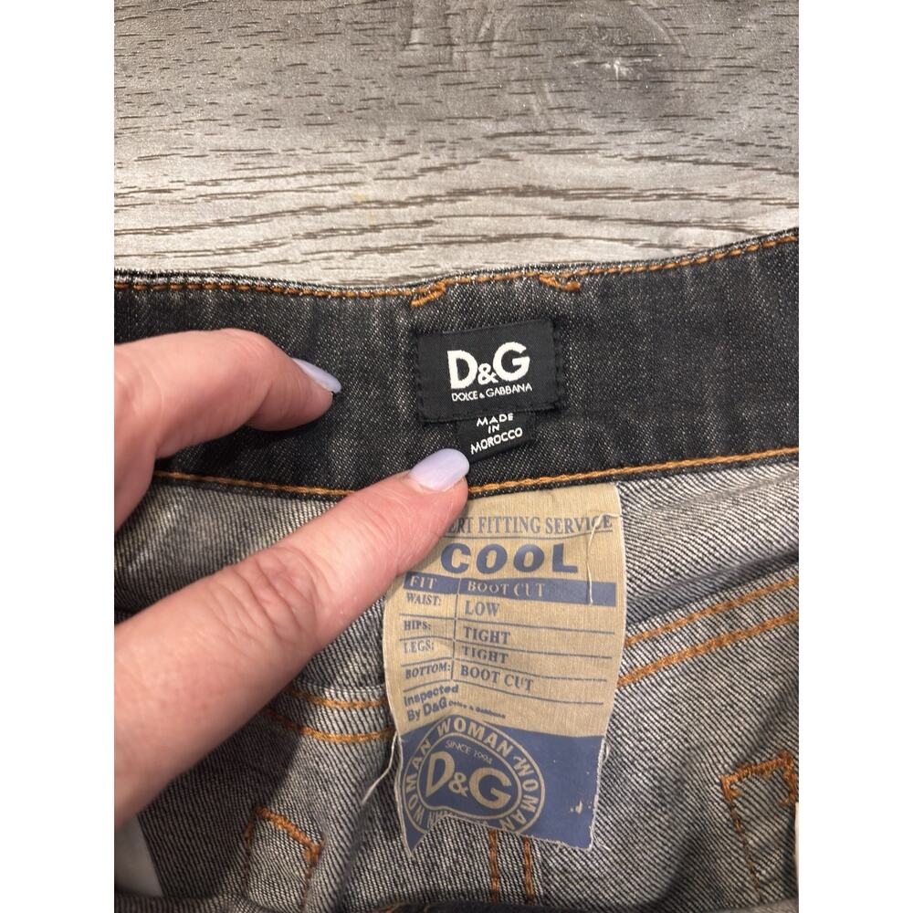 NWT D&G Jeans Sz 30 Low Rise Bootcut Black Distressed Y2K - Picture 9 of 10